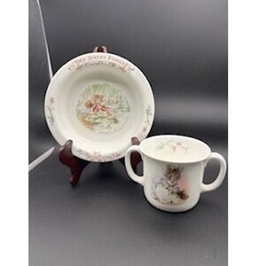 Royal Albert Beatrix Potter Child Cup and Saucer Set Jeremy Fisher Hunca Munca